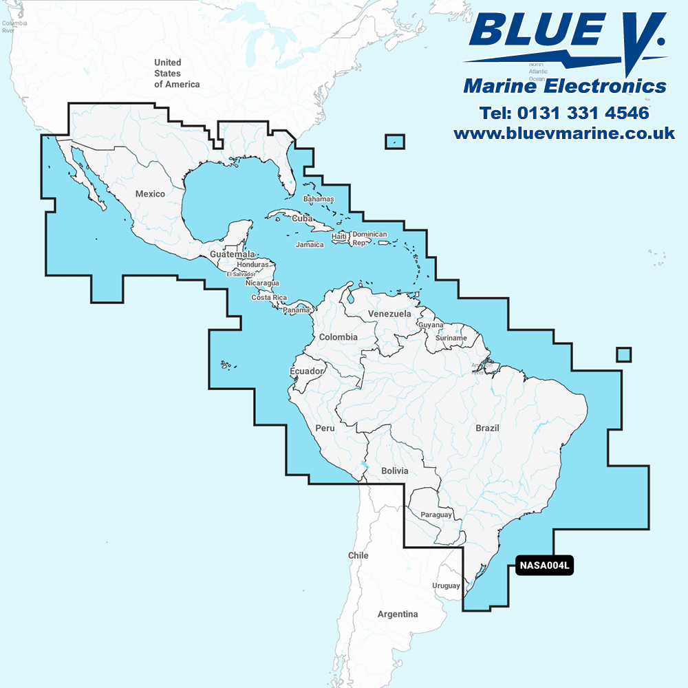 Navionics Platinum+ Large Mexico, Caribbean to Brazil Chart NPSA004L